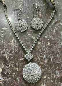 Sparkling Crystal Necklace and Earring Set
