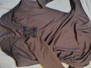 Shein Brown Ruched Mock Neck Bodysuit