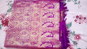 Elegant Purple Banarasi Silk Saree