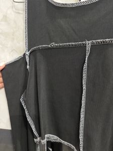 Chic Black Patchwork Long Sleeve Top