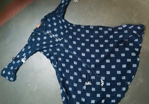 Stylish Navy Blue Printed Kurta