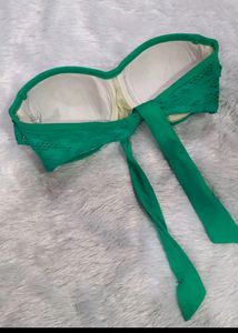 Green Schiffli Frill Style Padded Bikini Top