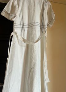 Chic White Striped Button-Up Dress