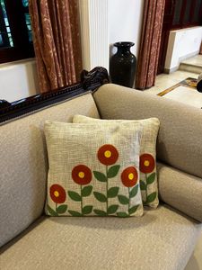 Decorative Throw Pillow Cover with Floral Design-2