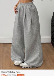 Gray Wide Leg Sweatpants