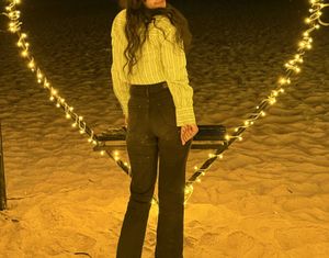 Cropped Striped Button-Up Shirt