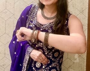 Deep Purple Festive Embroidered Sharara Set