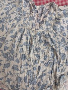 Boho Floral Print Tunic Top 🦋💙