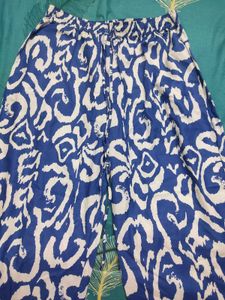 Boho Blue &amp; White Print Palazzos