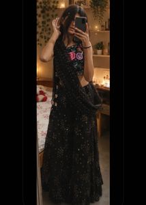 Elegant Floral Embroidered Crop Top &amp; Palazzo Set