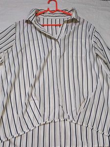 Chic Striped Collared Blouse