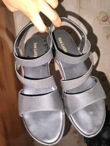 Stylish Black Strappy Wedge Sandals