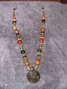 Bohemian Beaded Necklace with Pendant