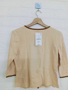 Elegant Beige 3/4 Sleeve Cardigan