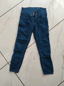 High Waisted Skinny Blue Jeans