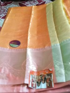 Elegant Orange soft Silk Saree