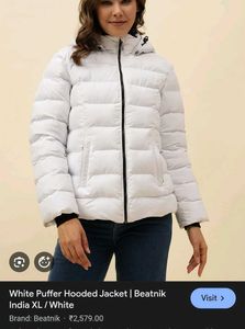 Unisex thick White Puffer Jacket