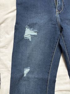 Trendy Ripped Blue Denim Jeans