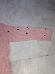 Cute Pink Heart Pattern Sweater