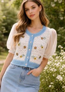Crochet Floral Cardigan