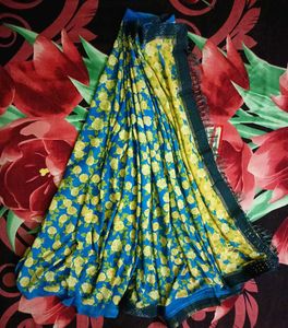 Beautiful Yellow Floral Saree
