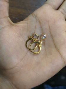 Gold Diamond Shape Charm Earrings