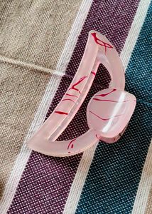 Cute Pink Hair claucther with Red Swirls