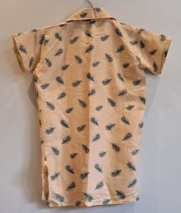 Boys peacock feather Print Kurta