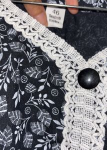 Printed Khadi Cotton Kurti in black colour 3xl