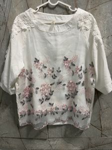 Embroidered White Blouse