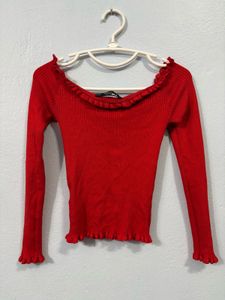 Off-shoulder sweater top