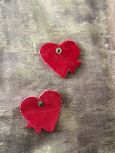 Pink Beaded Heart Earrings