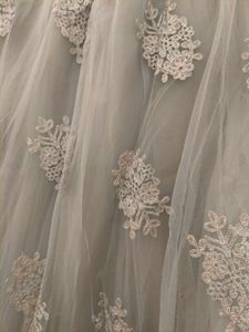 Elegant Grey Embroidered Skirt