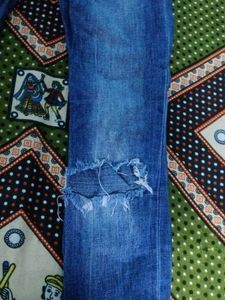 Stylish Blue Ripped Jeans
