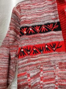 Red Patterned Cardigan