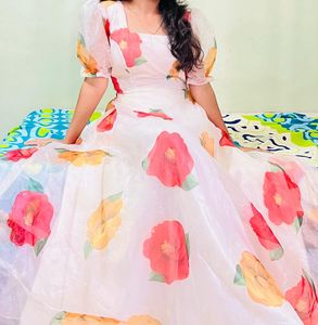 Elegant Floral Organza Gown