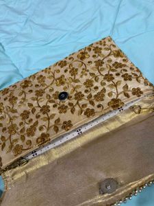 Embroidered Clutch with Chain