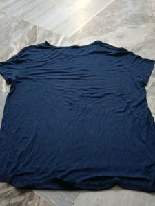 Navy Blue T-Shirt with Pink Star