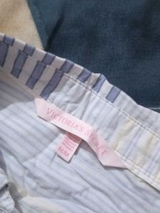 Oversized Blue Striped Button-Down Shirt