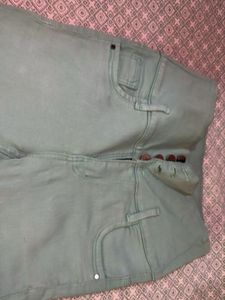 High-Waisted Mint Green Skinny Jeans