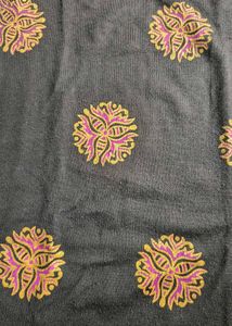 Woolen Brown Kurti with beautiful print