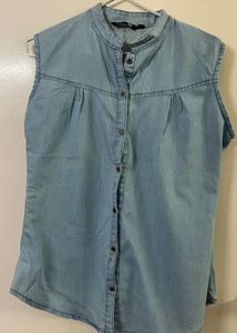 H&amp;M Light Blue Sleeveless Vest Top