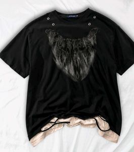 Oversized Gothic Layered Tee - Black Edition