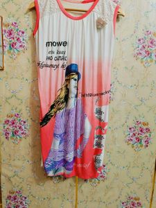 Stylish Sleeveless Kurta with Graphic Print