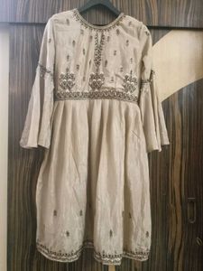 Embellished Pleated Kurti with Plazoo