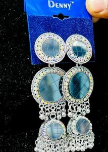 Boho Mirror Work Jhumka Earrings