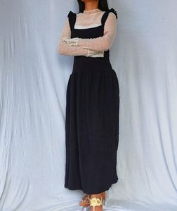 Black Maxi Pinafore Dress