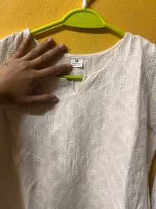 White Chikankari Kurta pant set
