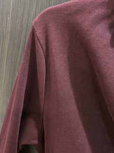 Y2K Burgundy V Neck Top