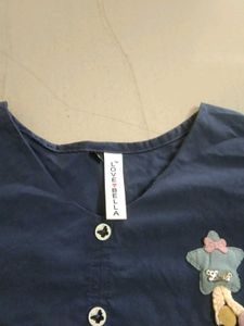 Stylish Navy Blue Kurta with Applique